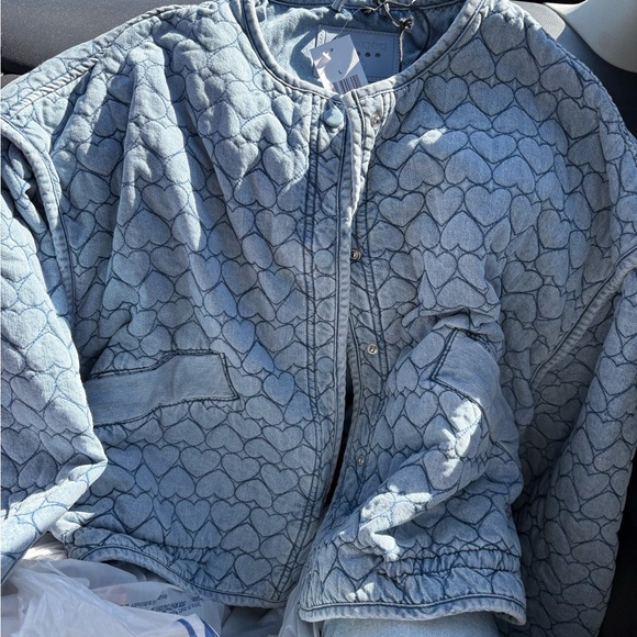 Blank NYC Light Blue Denim Quilted Jacket - Picture 2 of 5